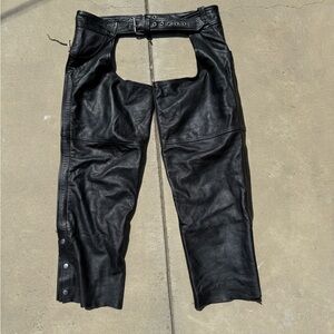 Black Leather Chaps - Size XL